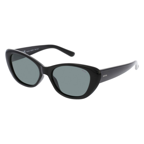 Black Polarized Cat-Eye Sunglasses with Solid Dark Lenses