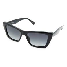 StyleMark L2598A Black Cat-Eye Polarized Sunglasses with Gradient Gray Lenses